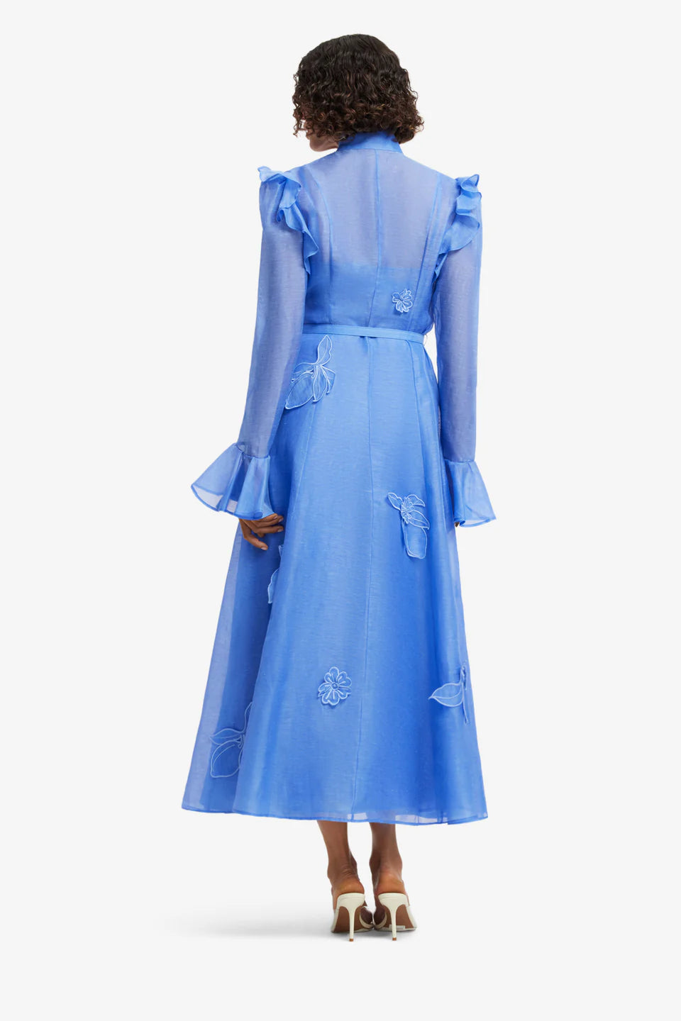 Katrina Butterfly Sleeve Dress - Azure