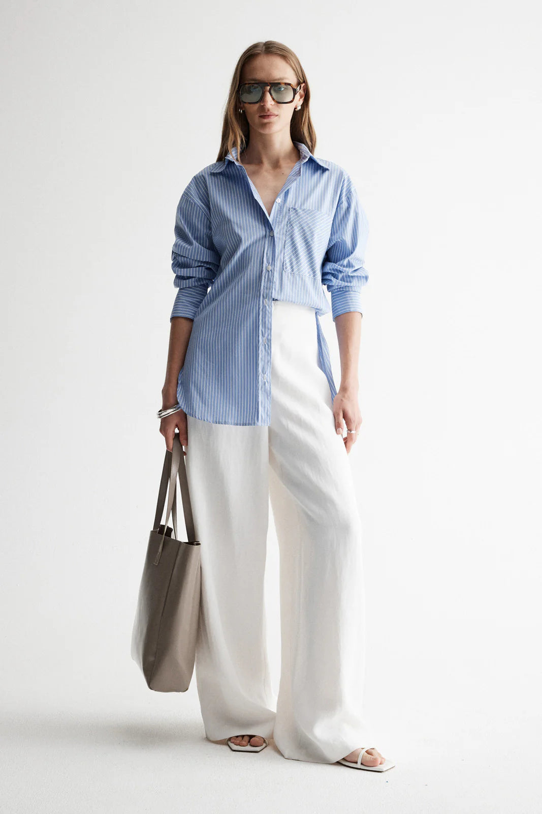 Poppy Shirt II - Blue/White Stripe