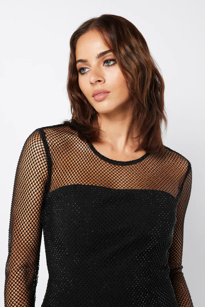 Silver Lining Mini Dress - Black