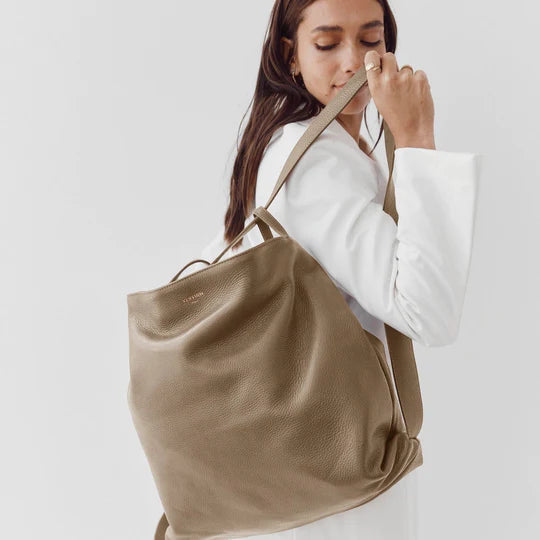 Bella XL Backpack Tote - Taupe