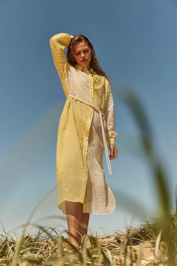 Surge Belted Shirt Dress - Zest