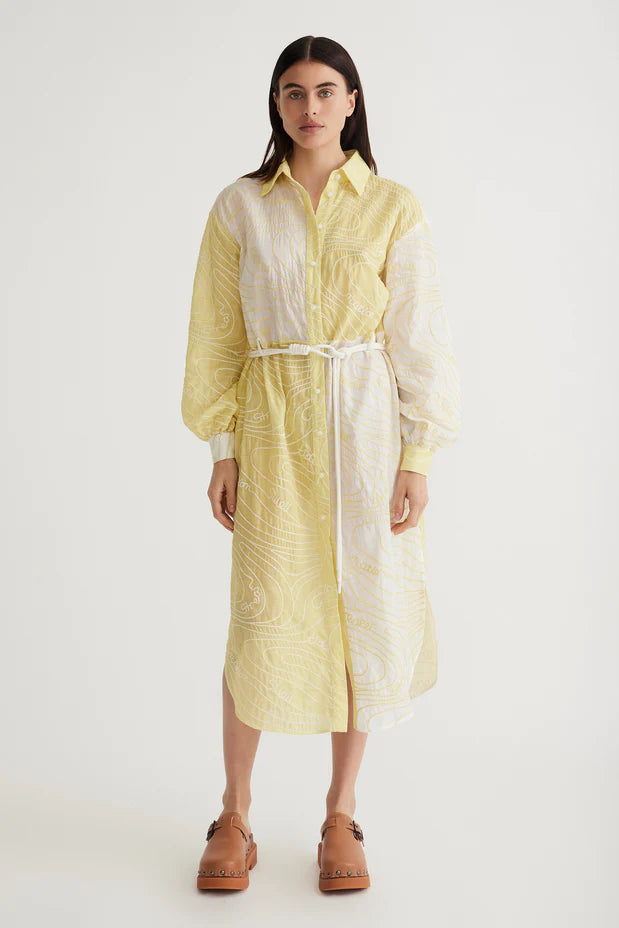 Surge Belted Shirt Dress - Zest