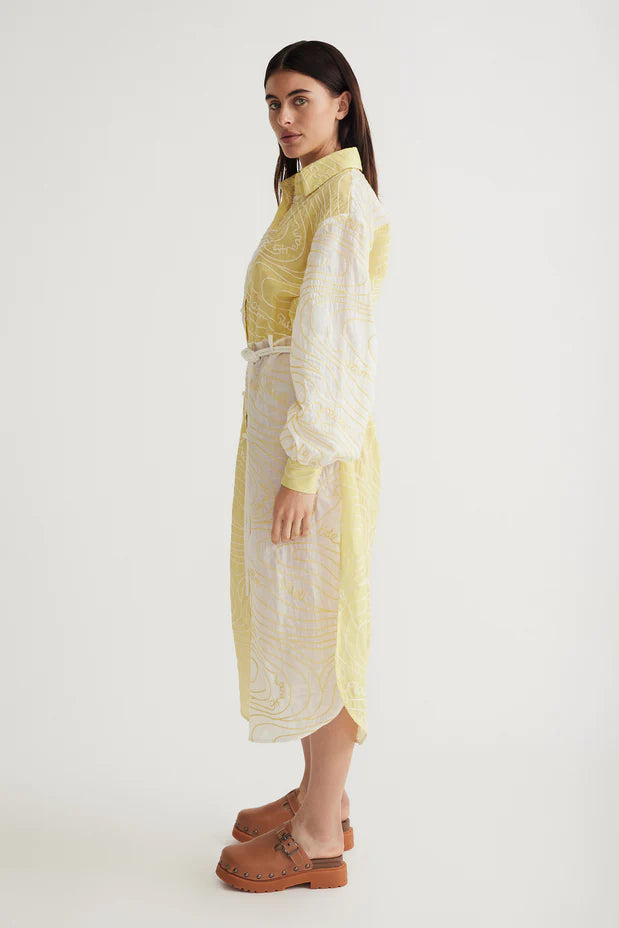 Surge Belted Shirt Dress - Zest