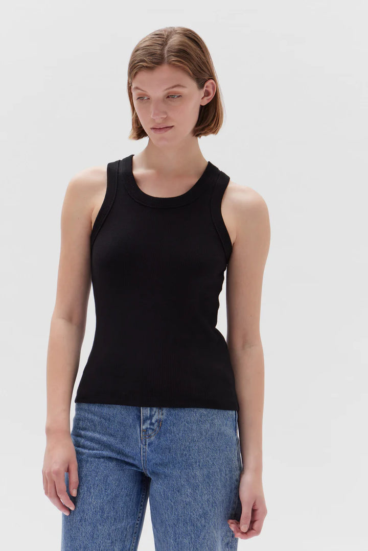 Miana Organic Rib Tank - True Black