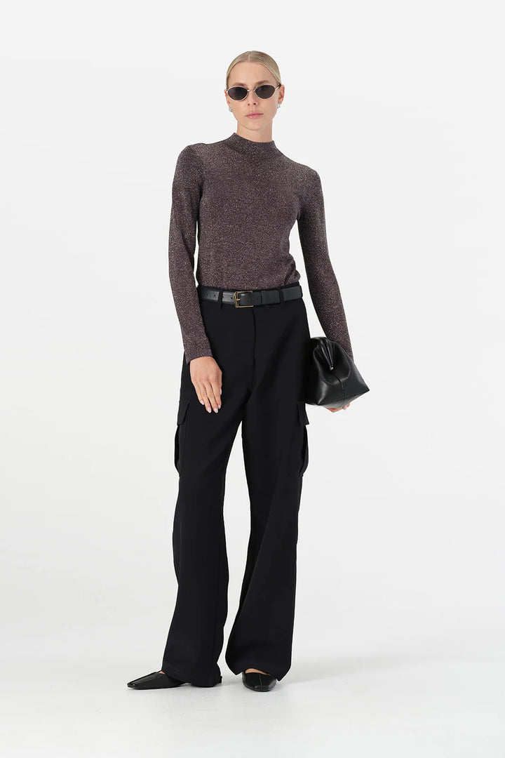 Thelma Knit Top - Midnight Lurex