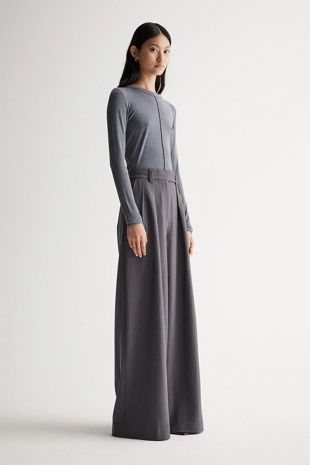 Elise Top - Charcoal Marle