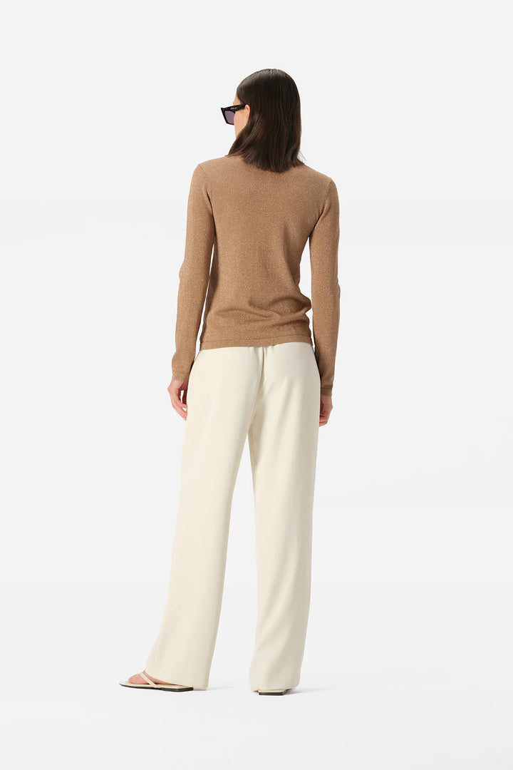 Thelma Knit Top - Tan Lurex