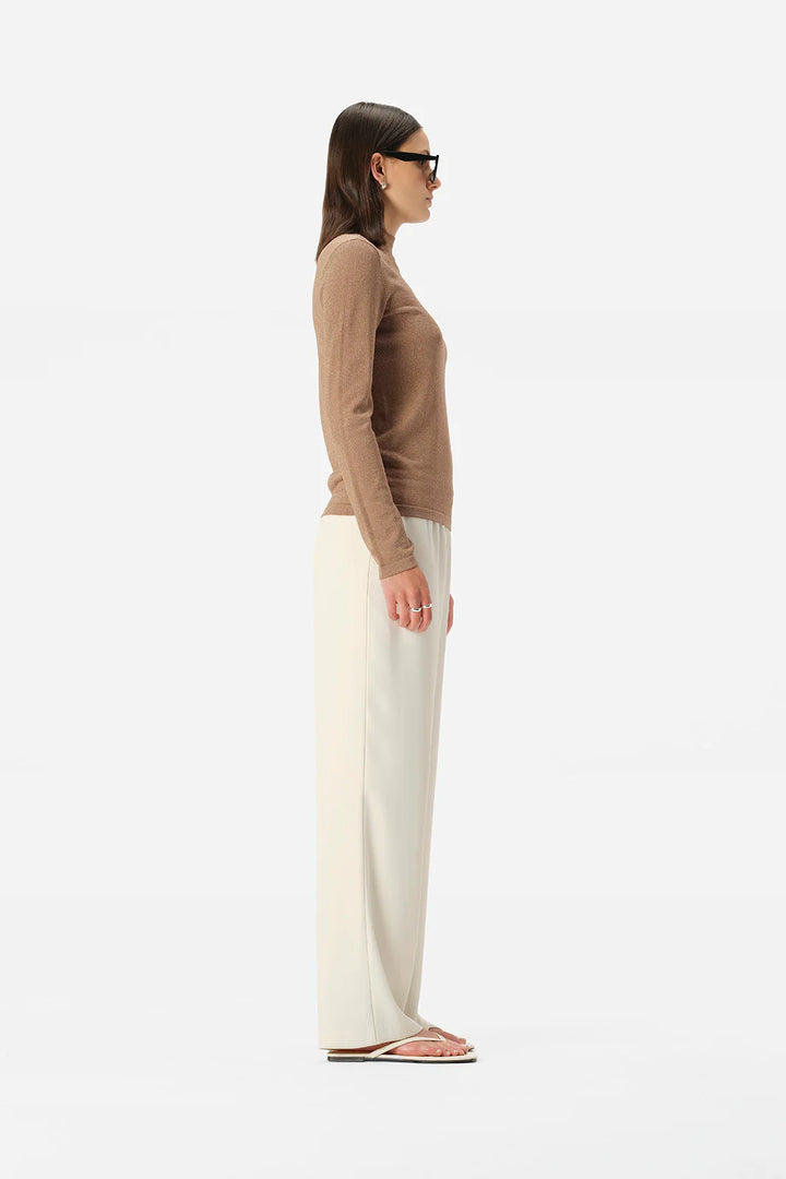 Thelma Knit Top - Tan Lurex