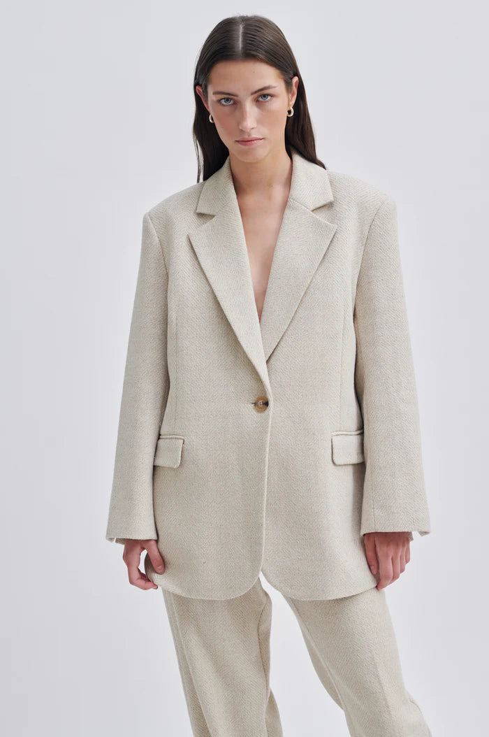 Saru Herringbone Blazer - French Oak