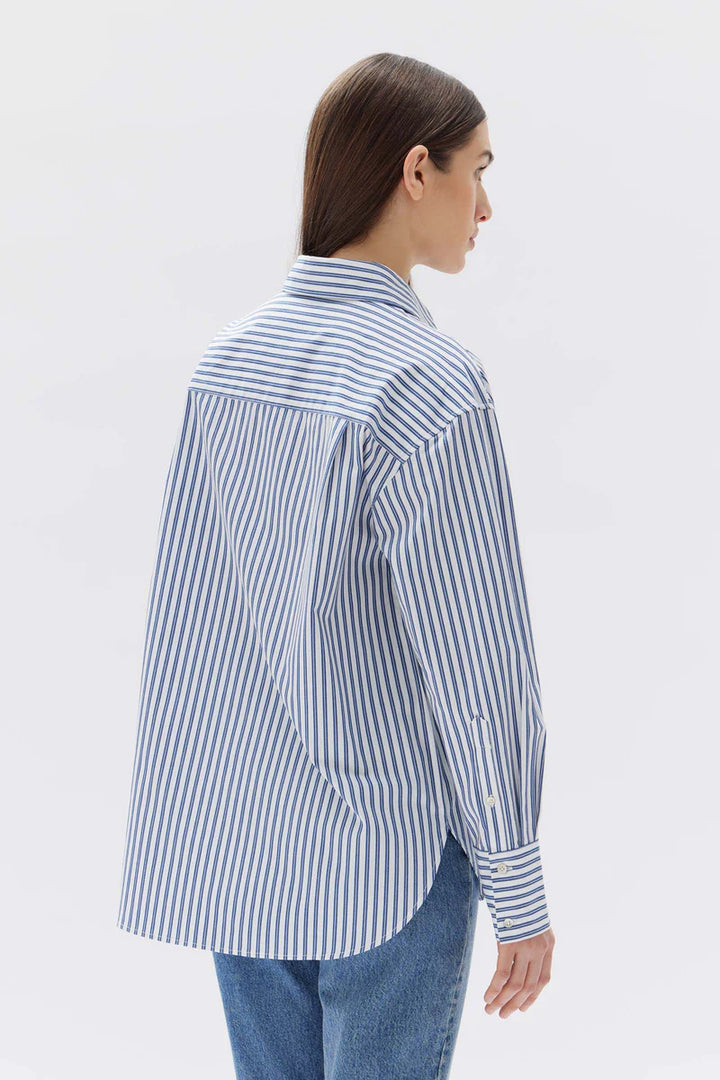 Marie Poplin Shirt - Royal Stripe