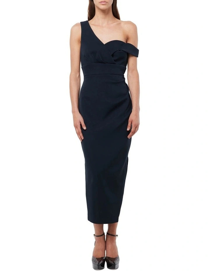 Virtuous One Shoulder Maxi Dress - Navy