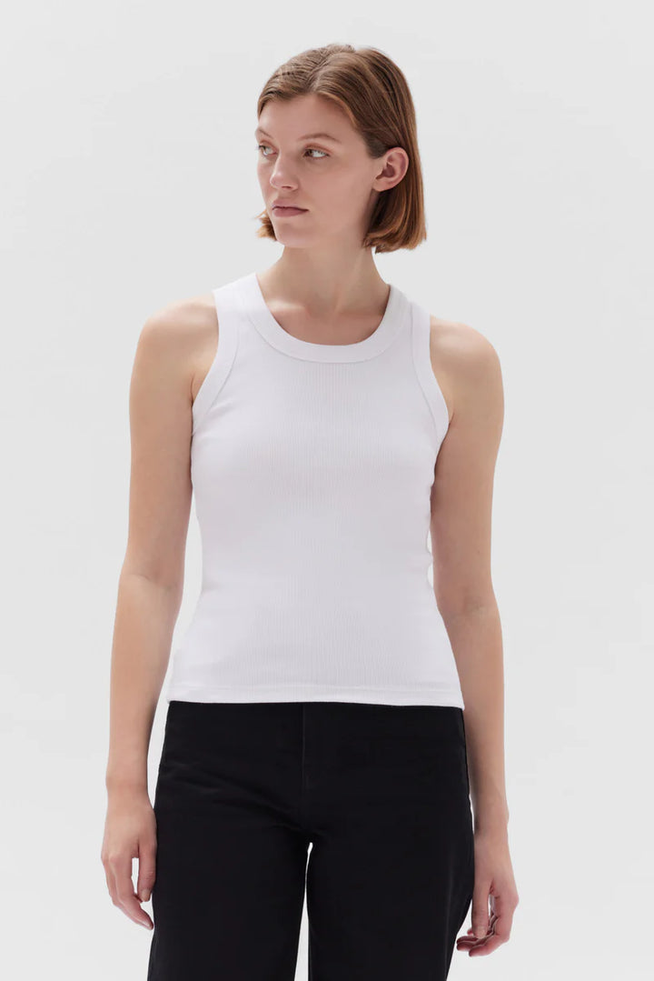 Miana Organic Rib Tank - White