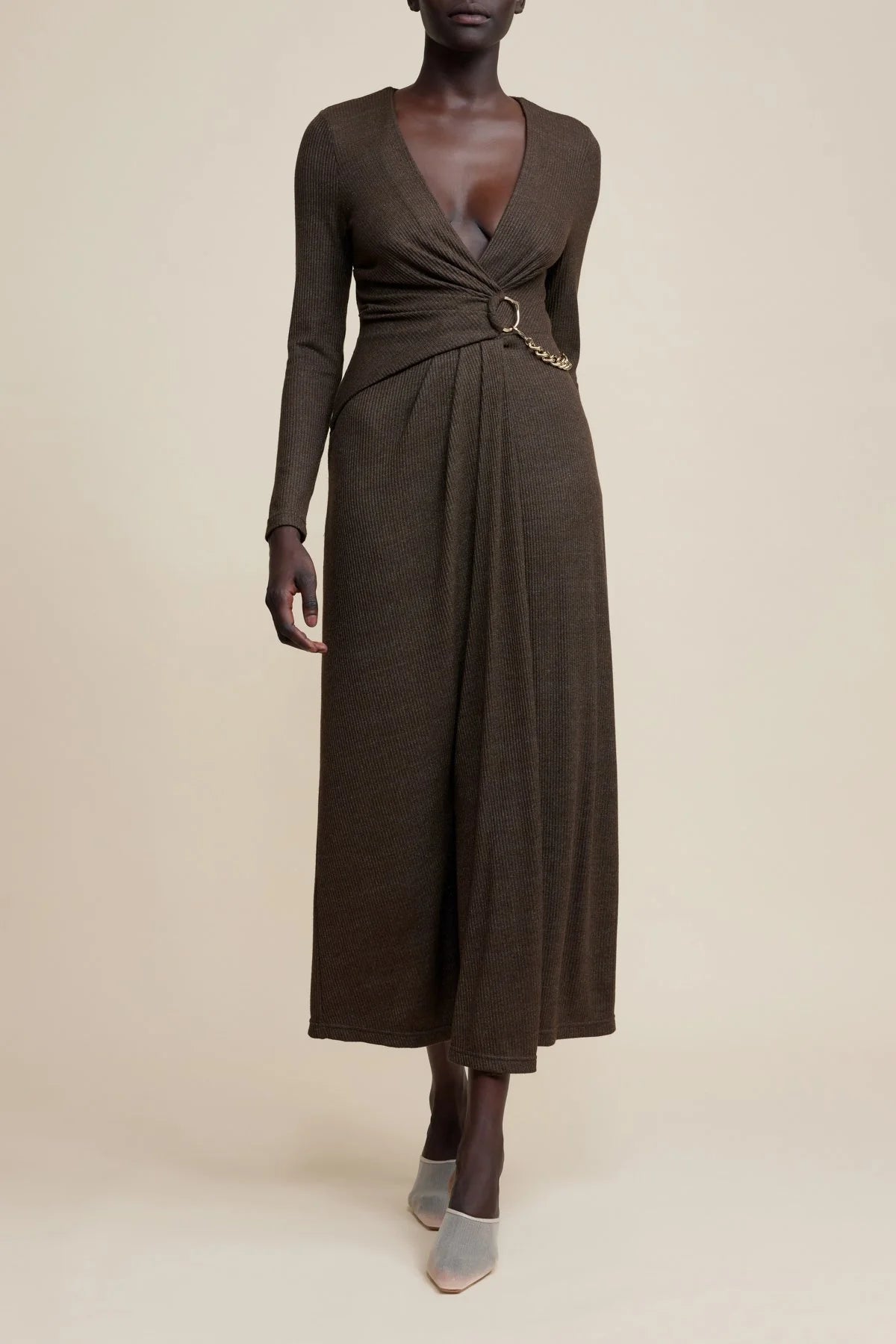 Alfred Midi Dress - Dark Mocha