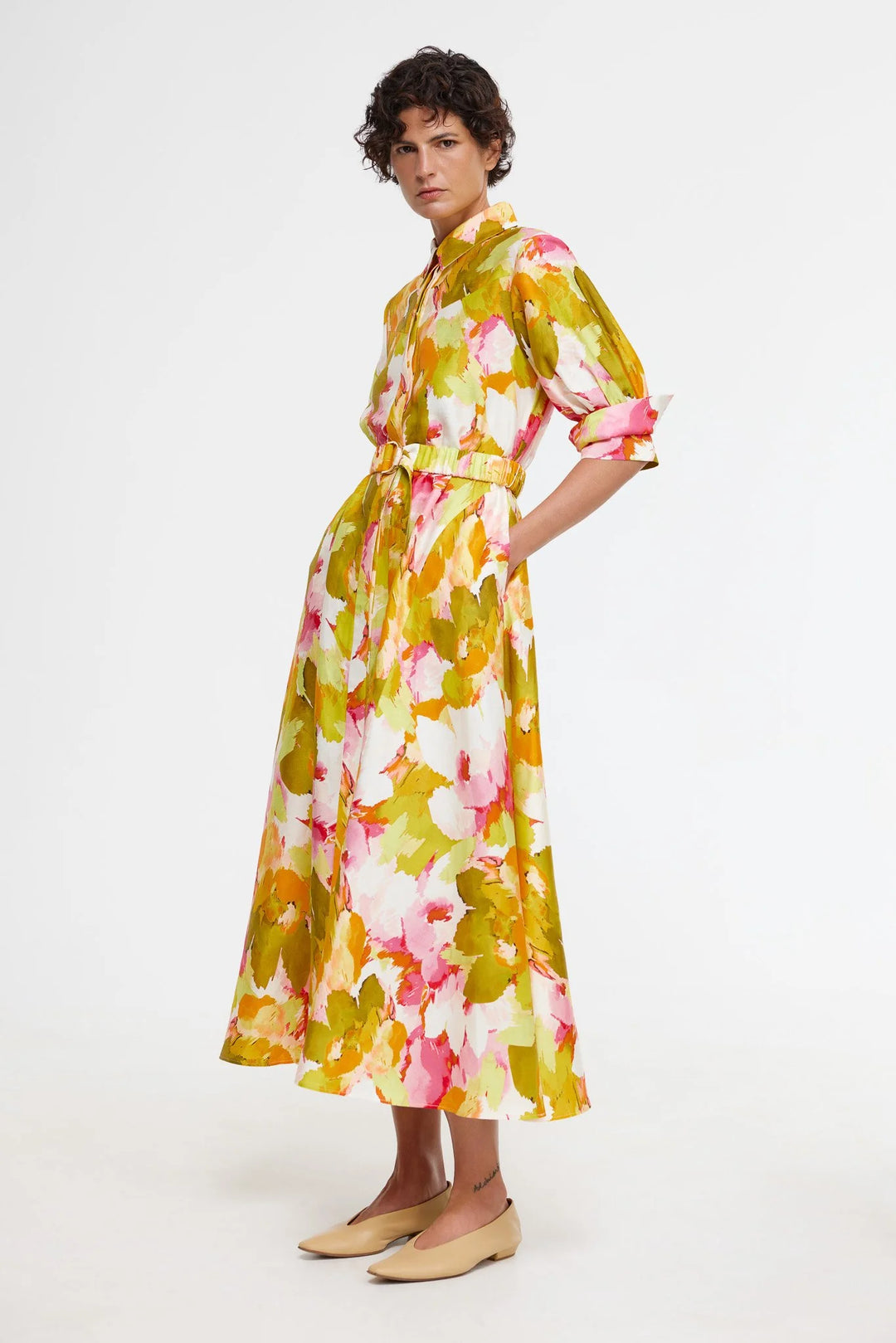 Pickett Midi Dress - Camelia Posy