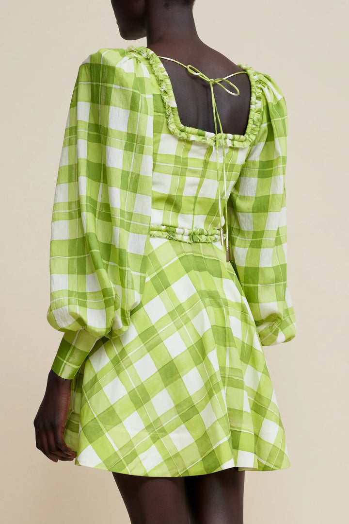 Mellor Mini Dress - Citron Check Print