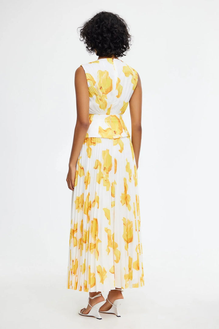 Rhodes Midi Dress - Ivory Calla Lily