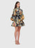 Alexandra Belted Mini Dress - Azalea Print in Twilight