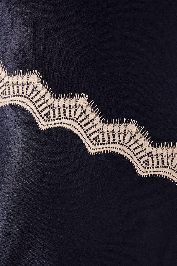 Camille Lace Asym Dress - Deep Midnight/Ivory