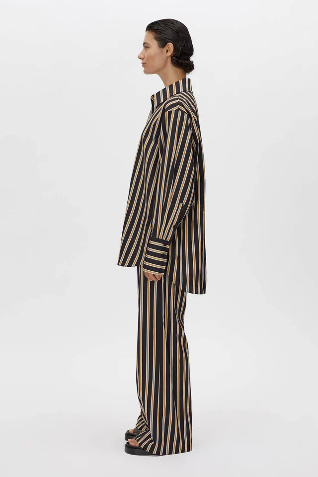 Novella Shirt - Black/ Bronze Stripe