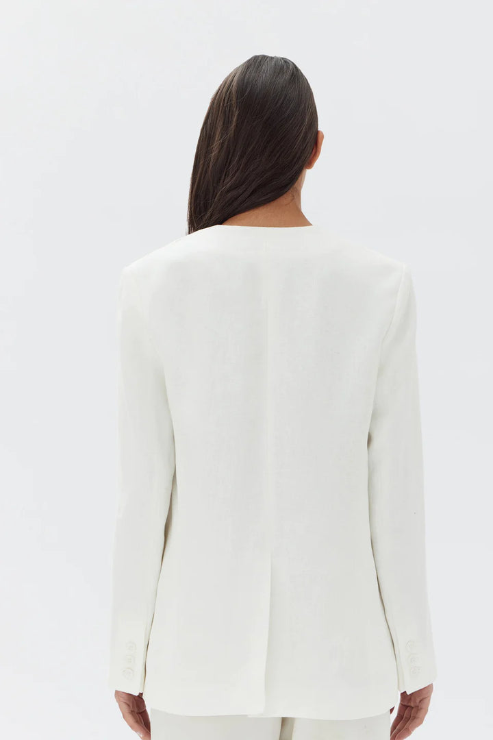Daphne Linen Blazer - Antique White