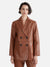Delaney Leather Blazer - Whiskey