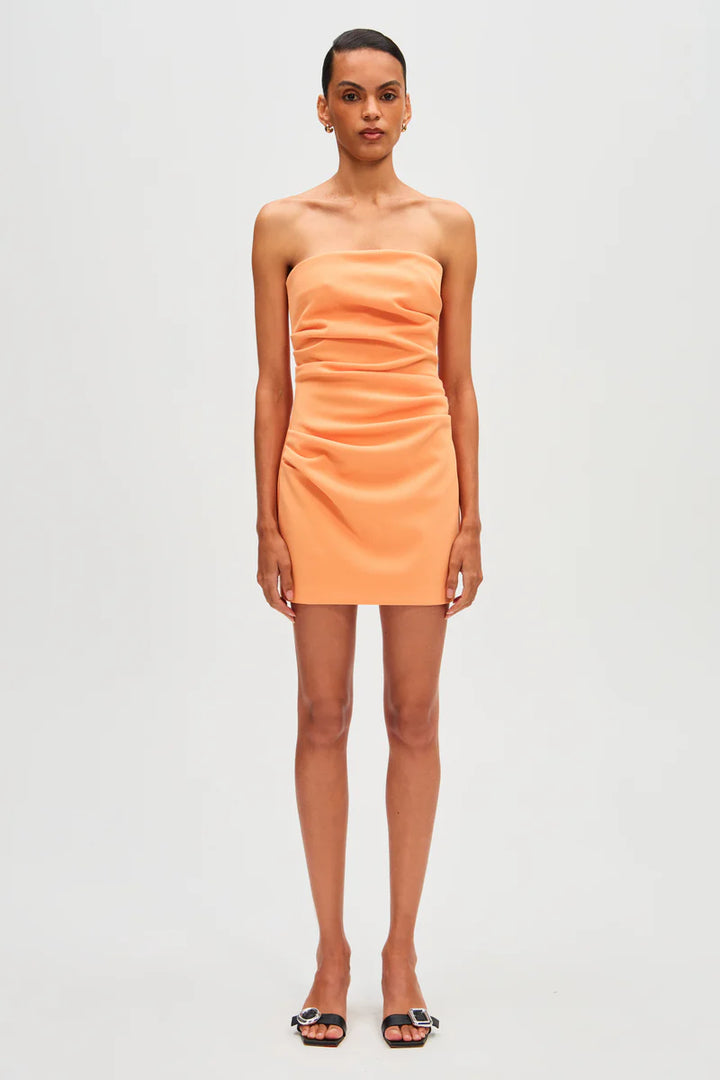 Alston Crepe Mini Dress - Tangerine