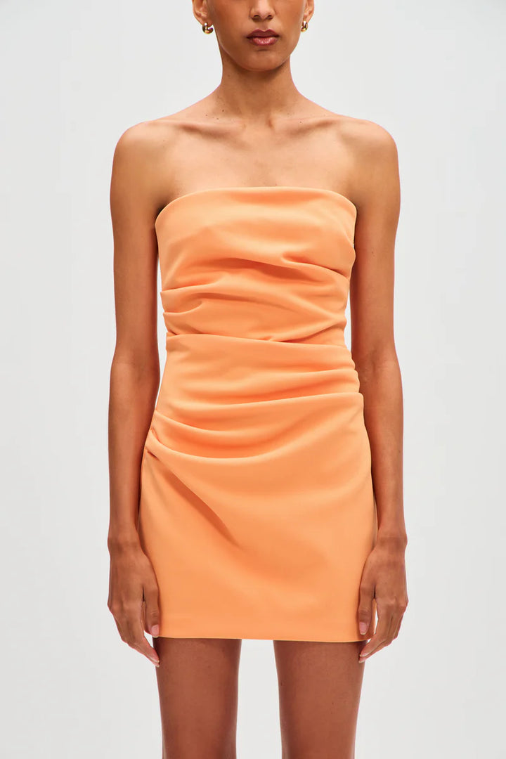 Alston Crepe Mini Dress - Tangerine
