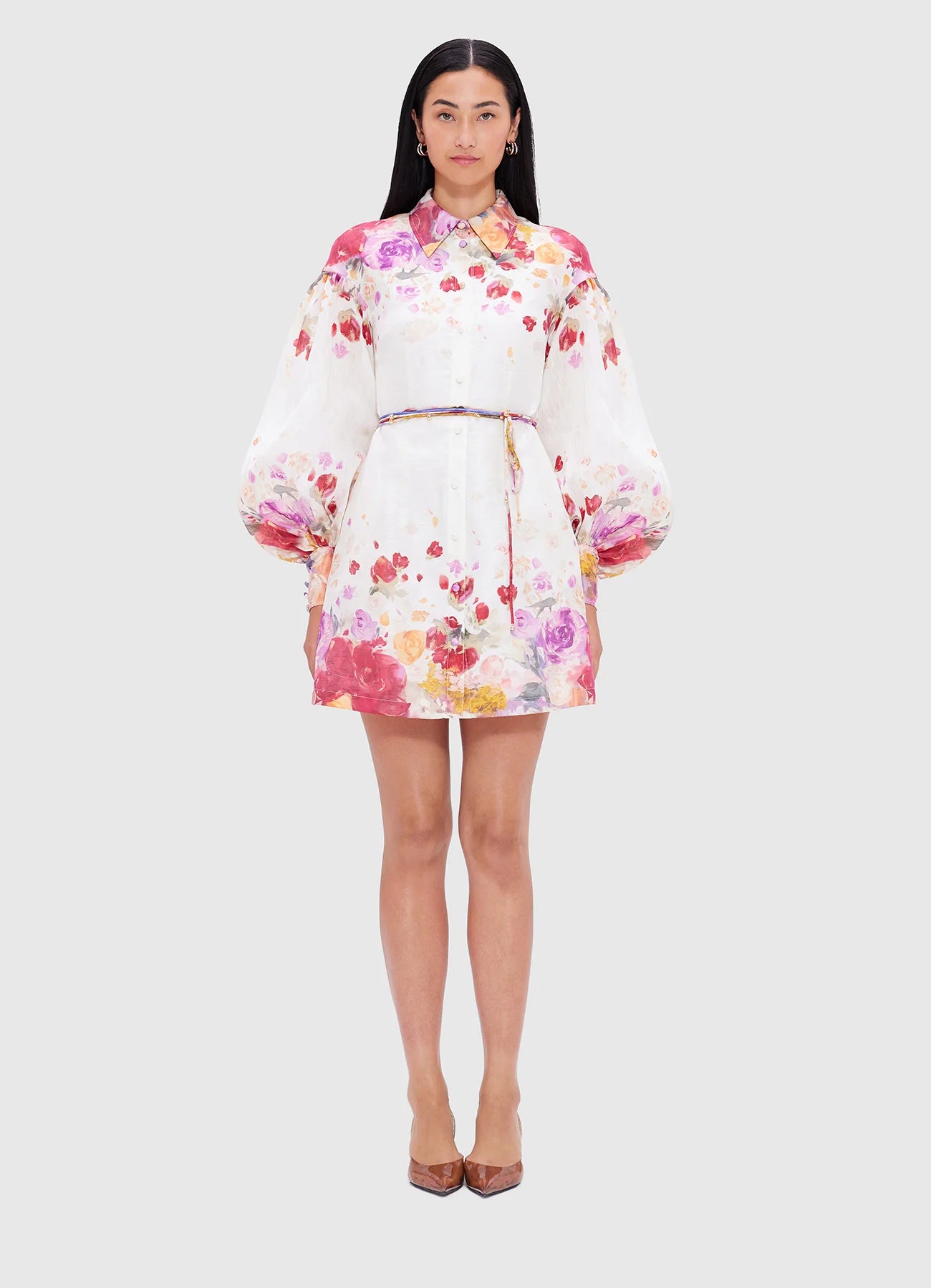 Juliana Shirt Mini Dress - Fleur Print