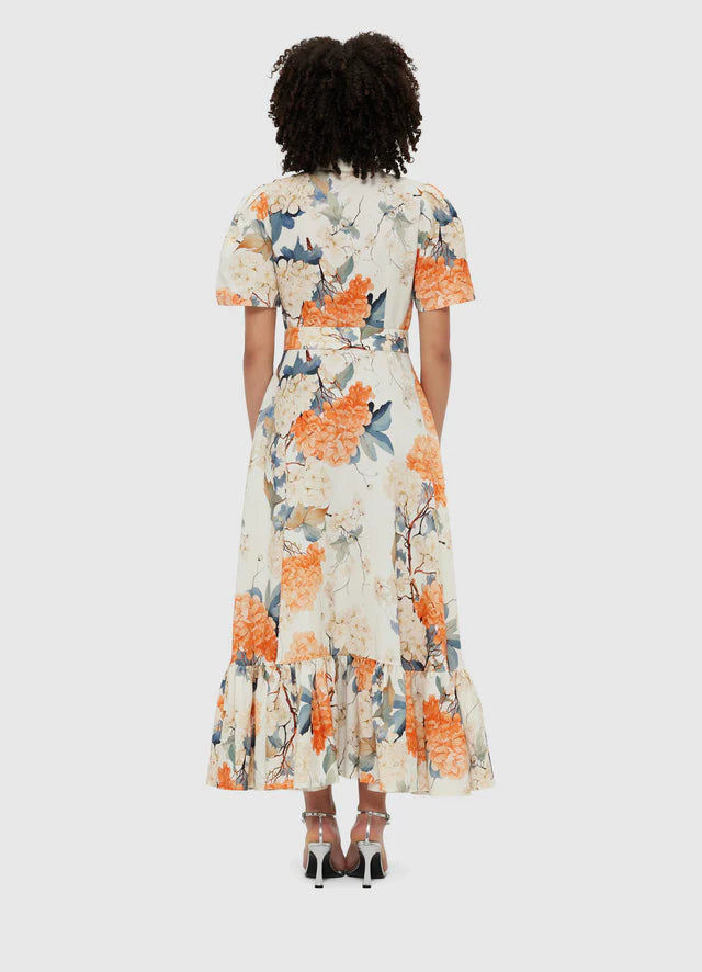 Bianca SS Midi Dress - Hydrangea Print/Vanilla