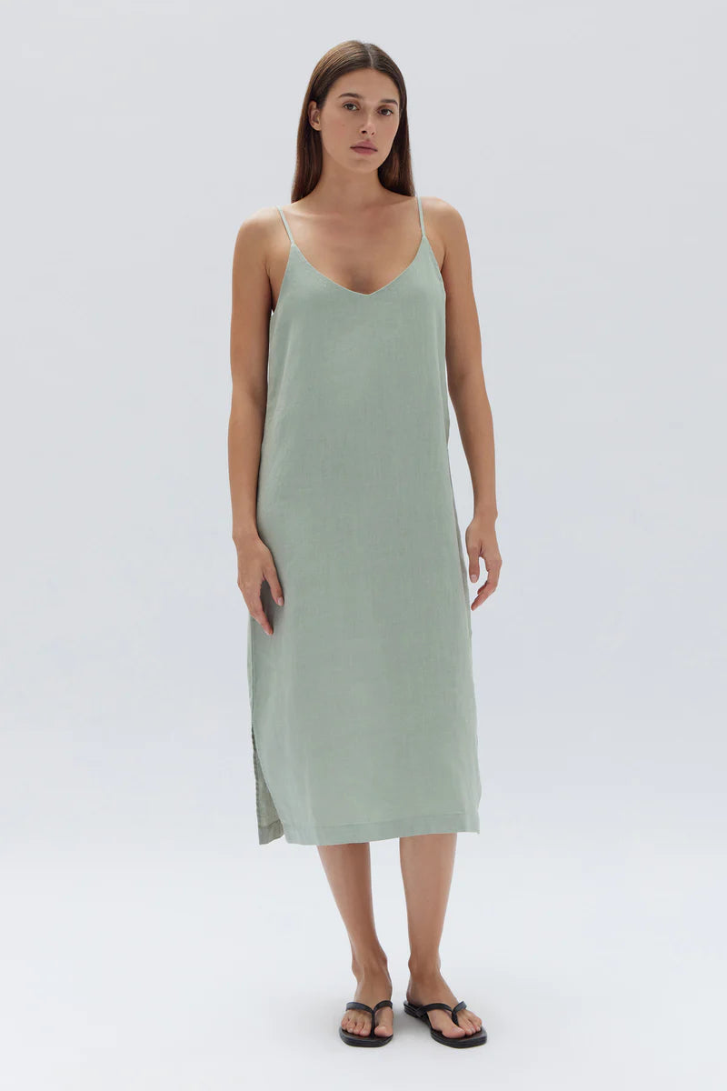 Linen Slip Dress - Nettle