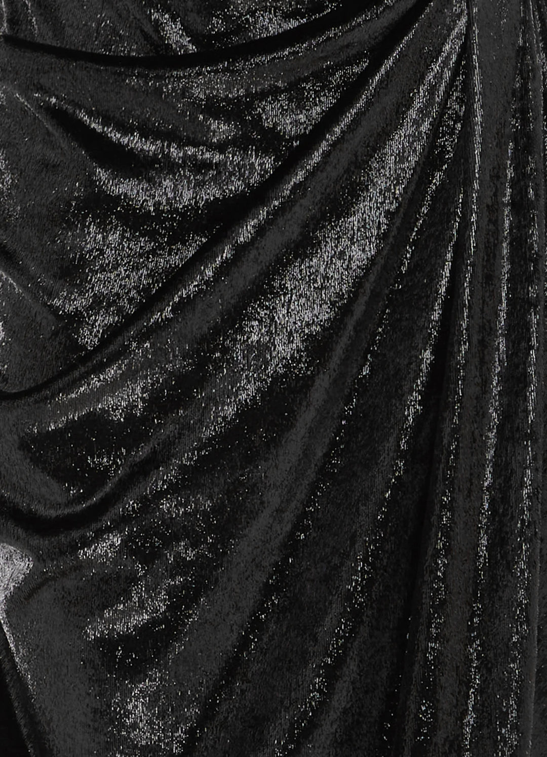 Madelyn Velvet Draped Split Dress - Eboney