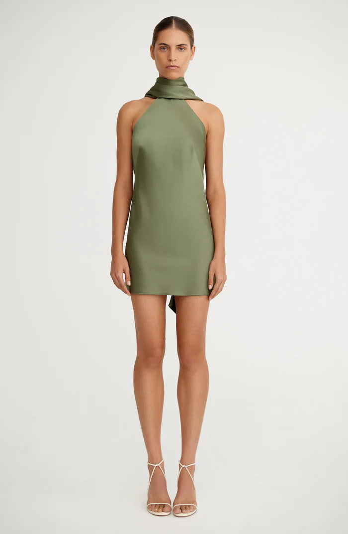 Lucile Halter Dress - Pesto