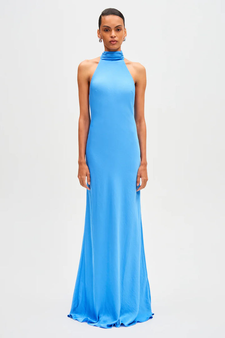 Evianna Satin Gown - Lapis Blue