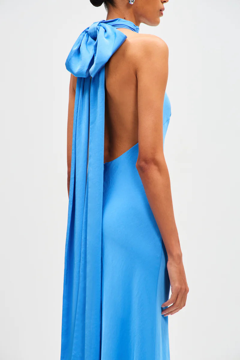 Evianna Satin Gown - Lapis Blue