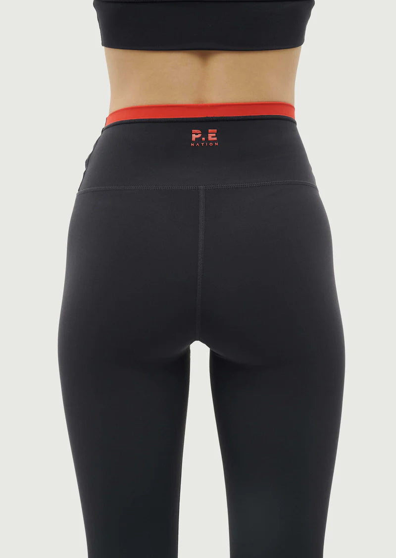 Vita Full Length Legging - Marine Blue/Poppy Red