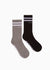 Marathon Sock Twin Pack - Grey/Black