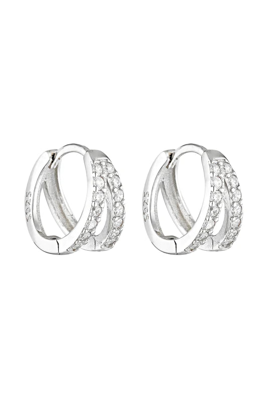Double Angel Huggies - Silver/Clear