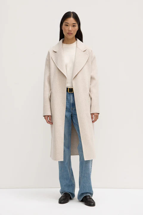 Sadie Single Breasted Wool Coat - Oat Marle
