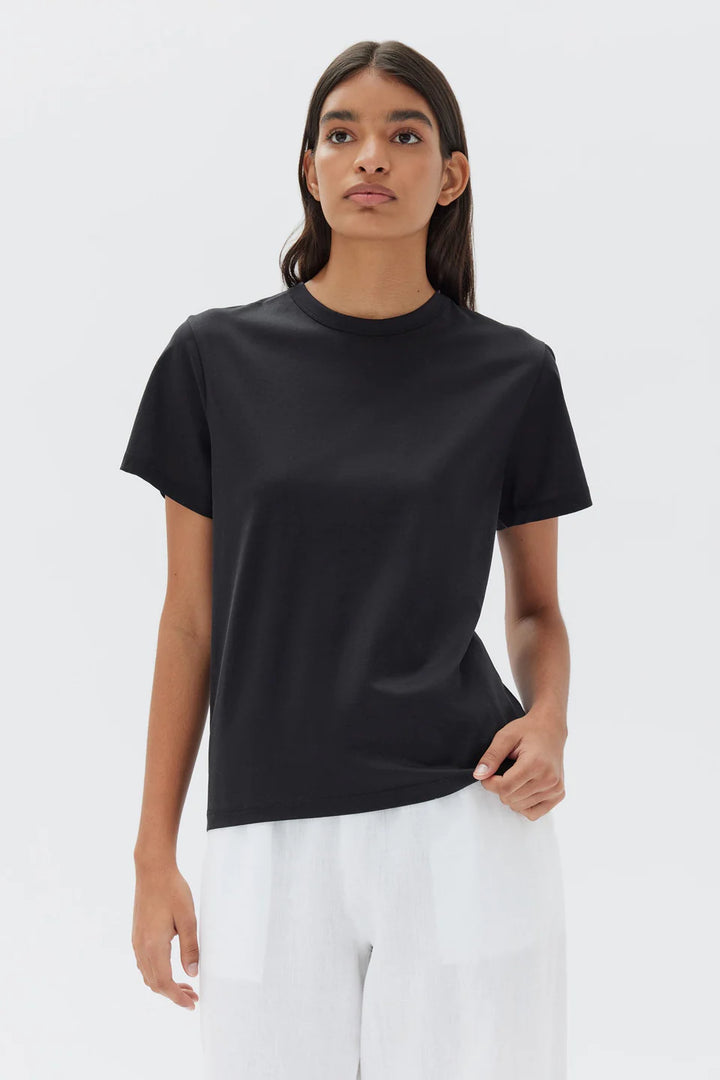 Silk Blend Tee - Black