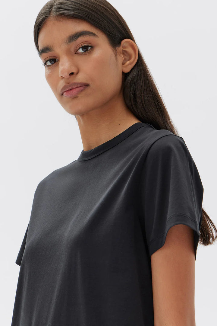 Silk Blend Tee - Black