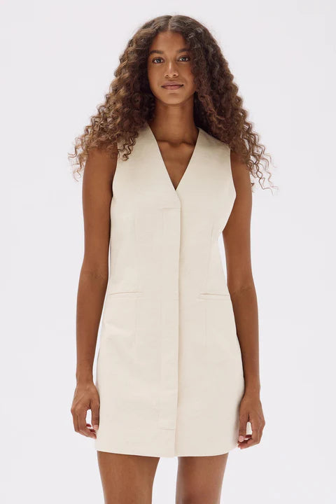 Simone Mini Dress - Oat Marle