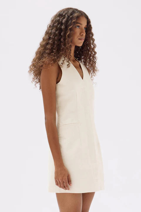 Simone Mini Dress - Oat Marle
