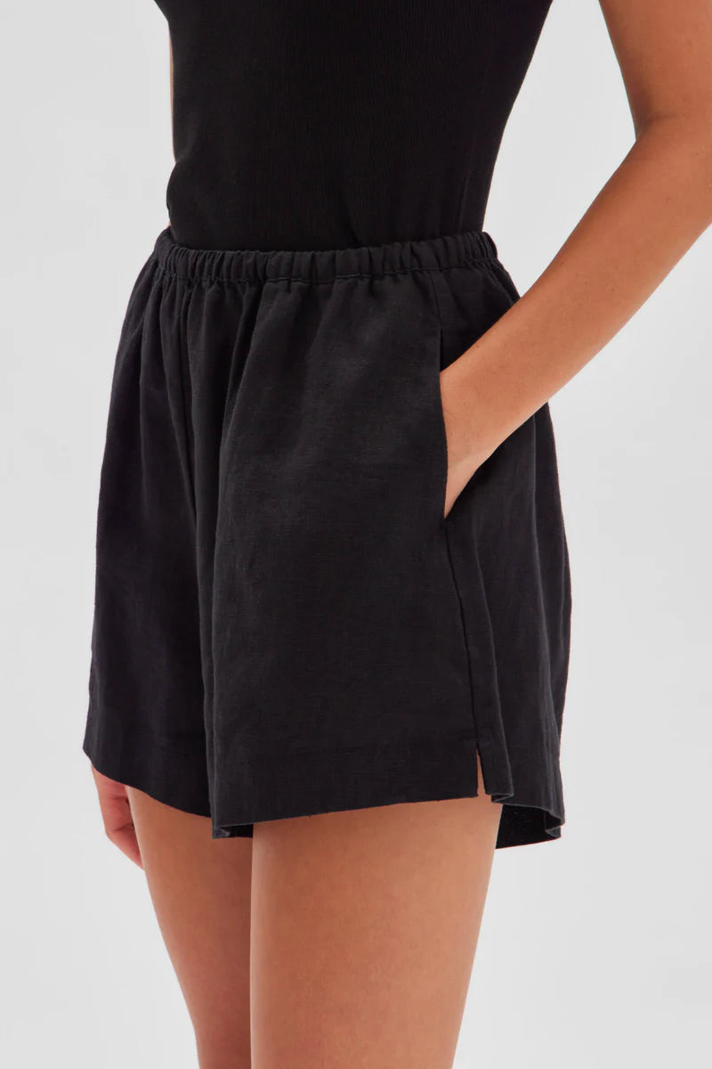 Stella Linen Short - Black