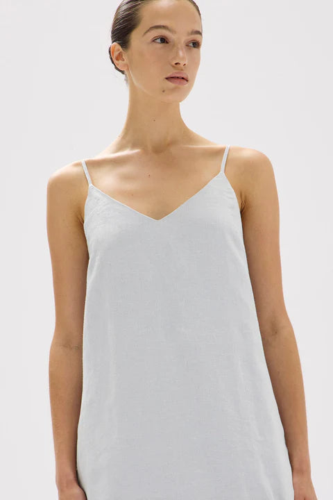 Vallory Linen Slip Dress - Blue Haze