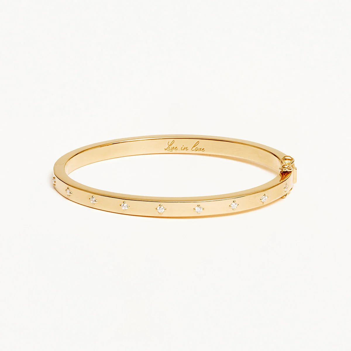 Live In Love Hinged Bracelet - Gold