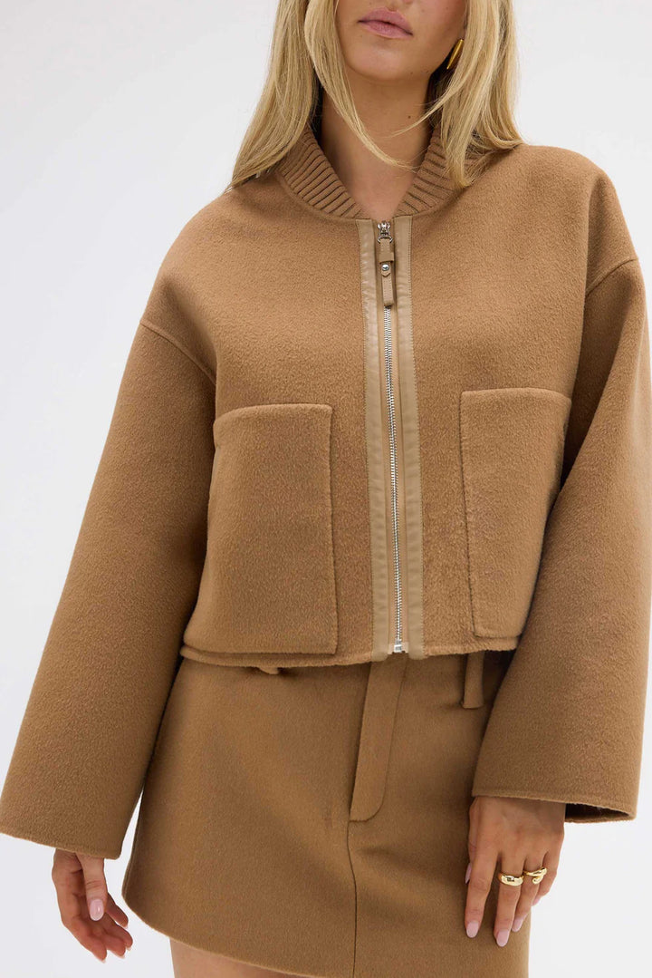 Bonnie Wool Bomber - Walnut