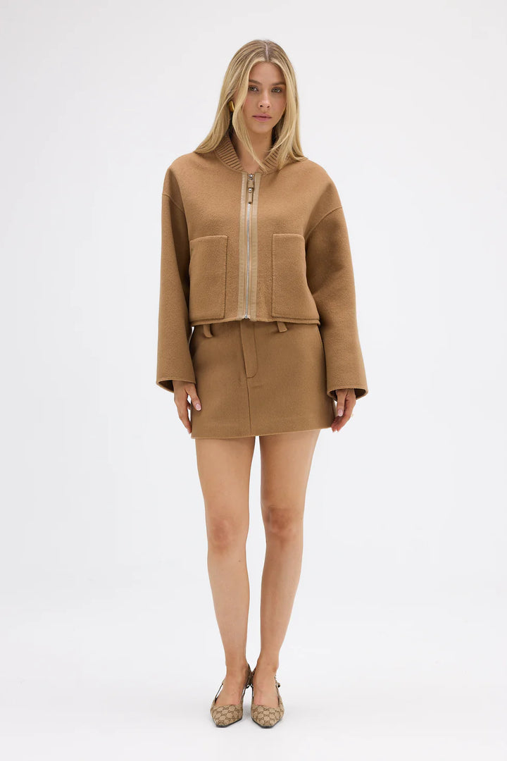 Bonnie Wool Bomber - Walnut