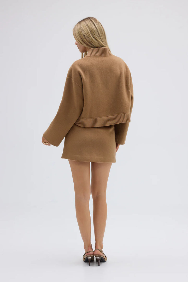 Bonnie Wool Bomber - Walnut
