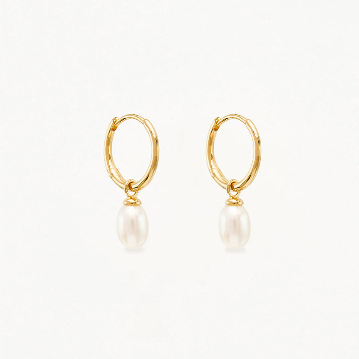 Live In Peace Pearl Hoop Earrings