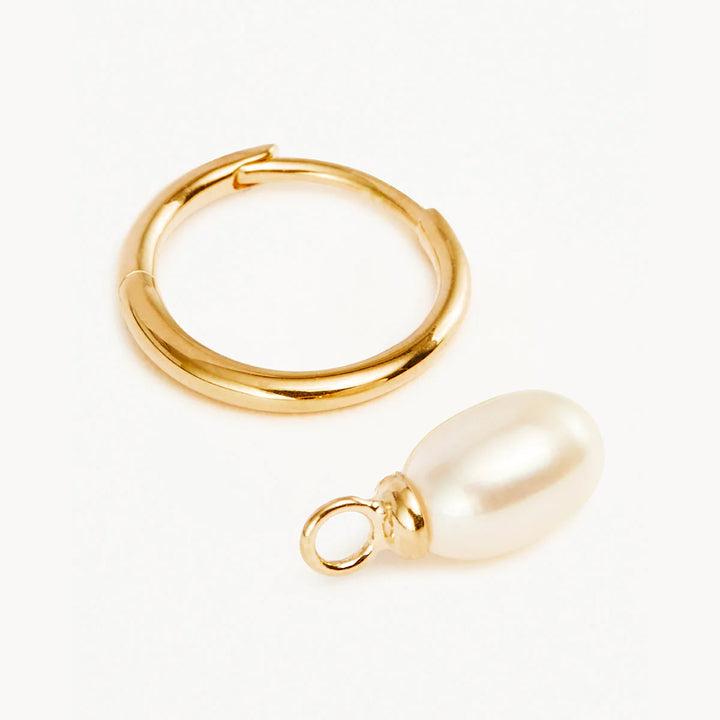 Live In Peace Pearl Hoop Earrings